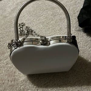 Small white evening bag